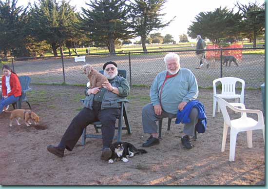 Tony with Gus and Jabber at the Small Dog Park